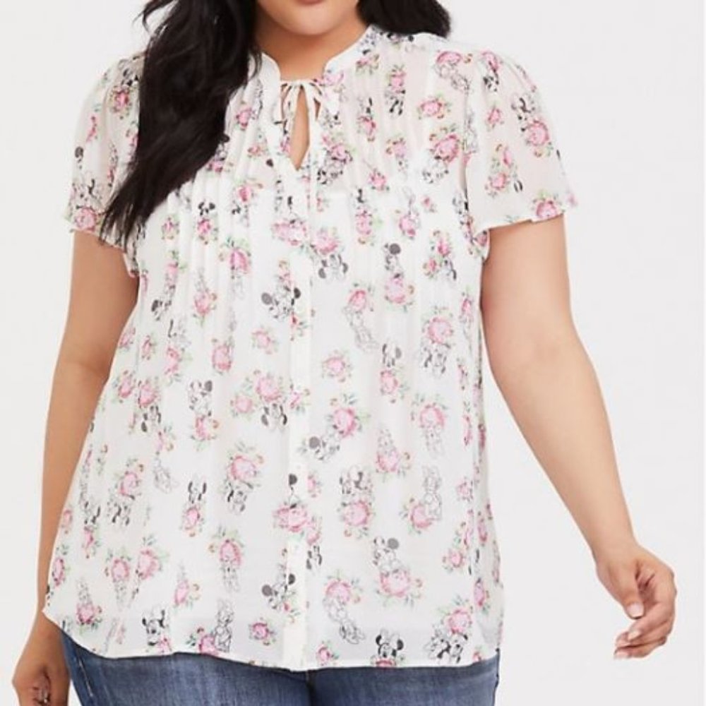 Torrid Disney Minnie Mouse & Daisy Duck floral top  plus sz 6